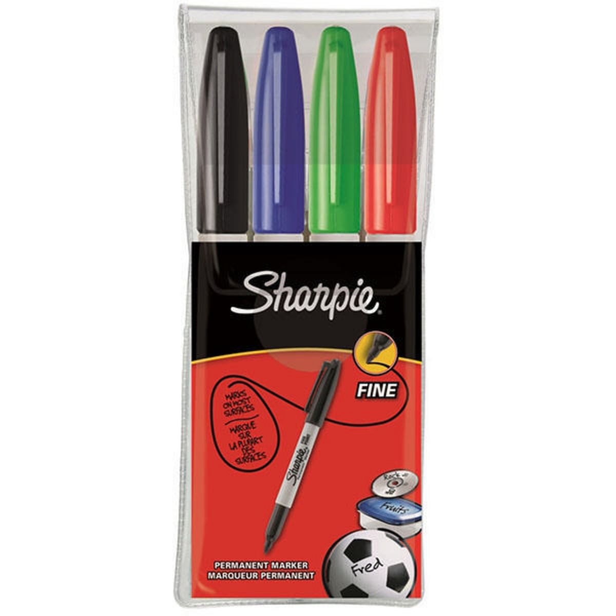 Sharpie Permanent Markers Fine Asst - Pack Of 4 1