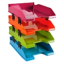 Exacompta Iderama Set of 4 COMBO MIDI A4+ Letter Trays, Assorted Colours 1