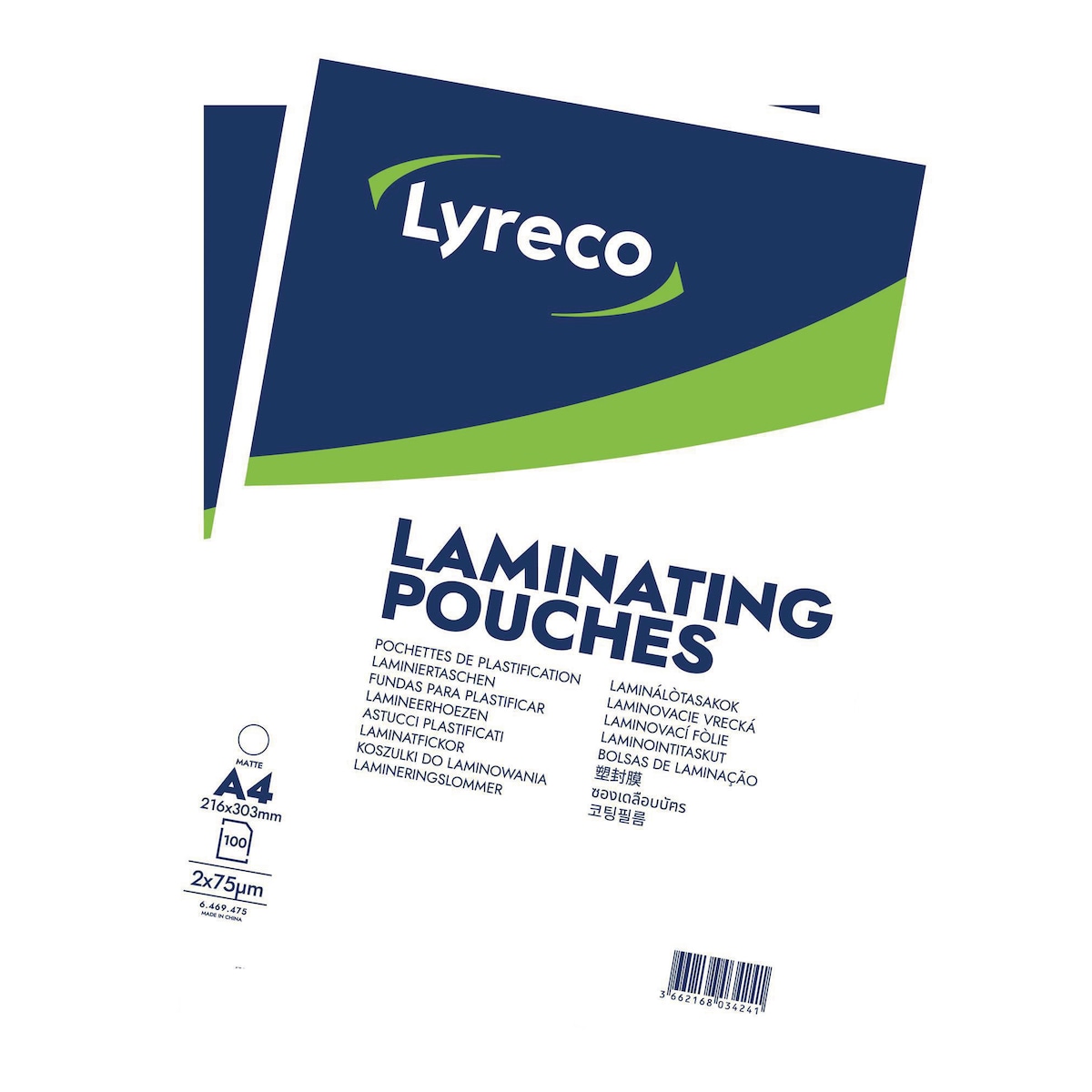 Lyreco A4 Matt Laminating Pouches 150 Micron (2 X 75) - Pack of 100 1