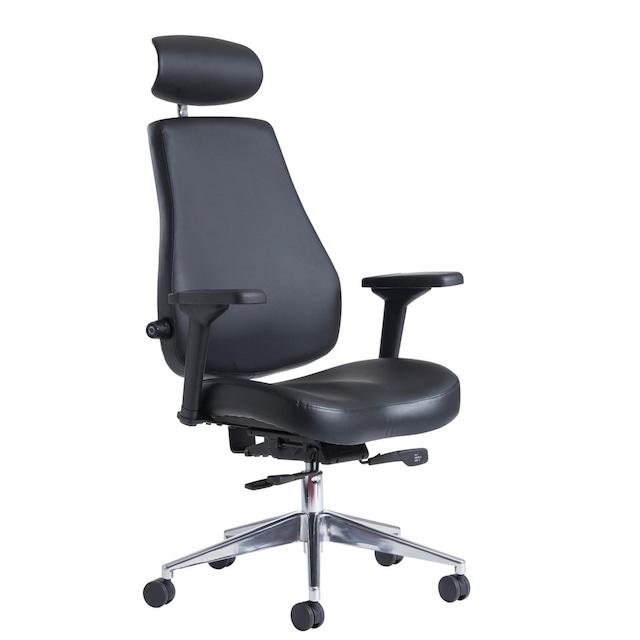 Franklin high back 24 hour task chair  black faux leather, Delivery Only 1