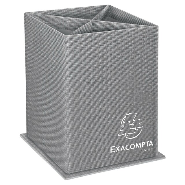Scrip Pot Teksto Square Pen Pot Grey | Lyreco