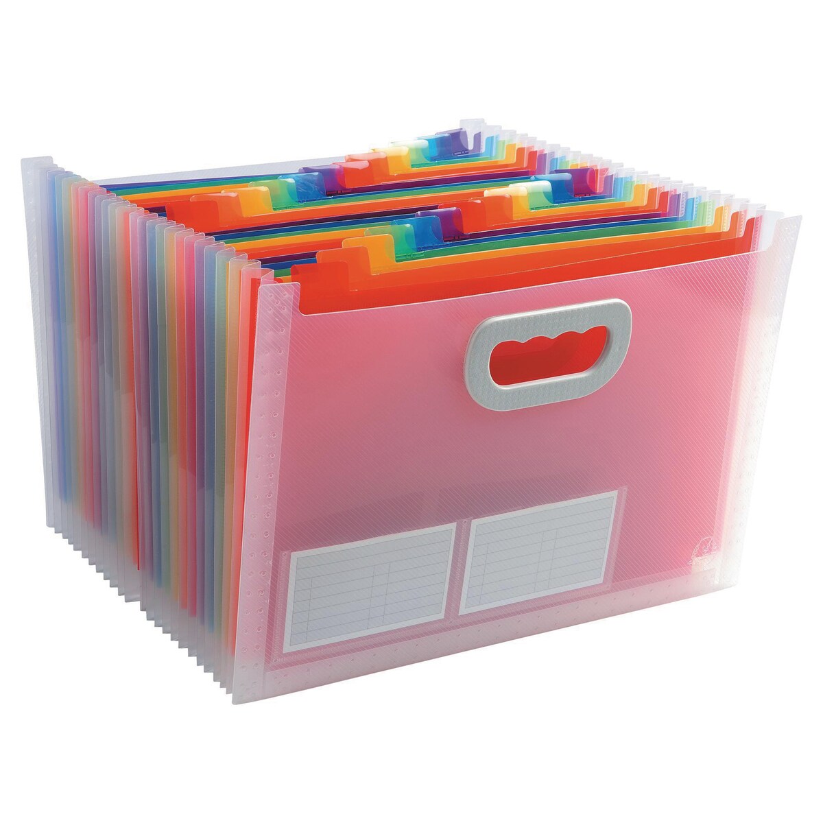 Exacompta Crystal Multipart Expanding Case 24 Sections - Bright Assorted Colours 1