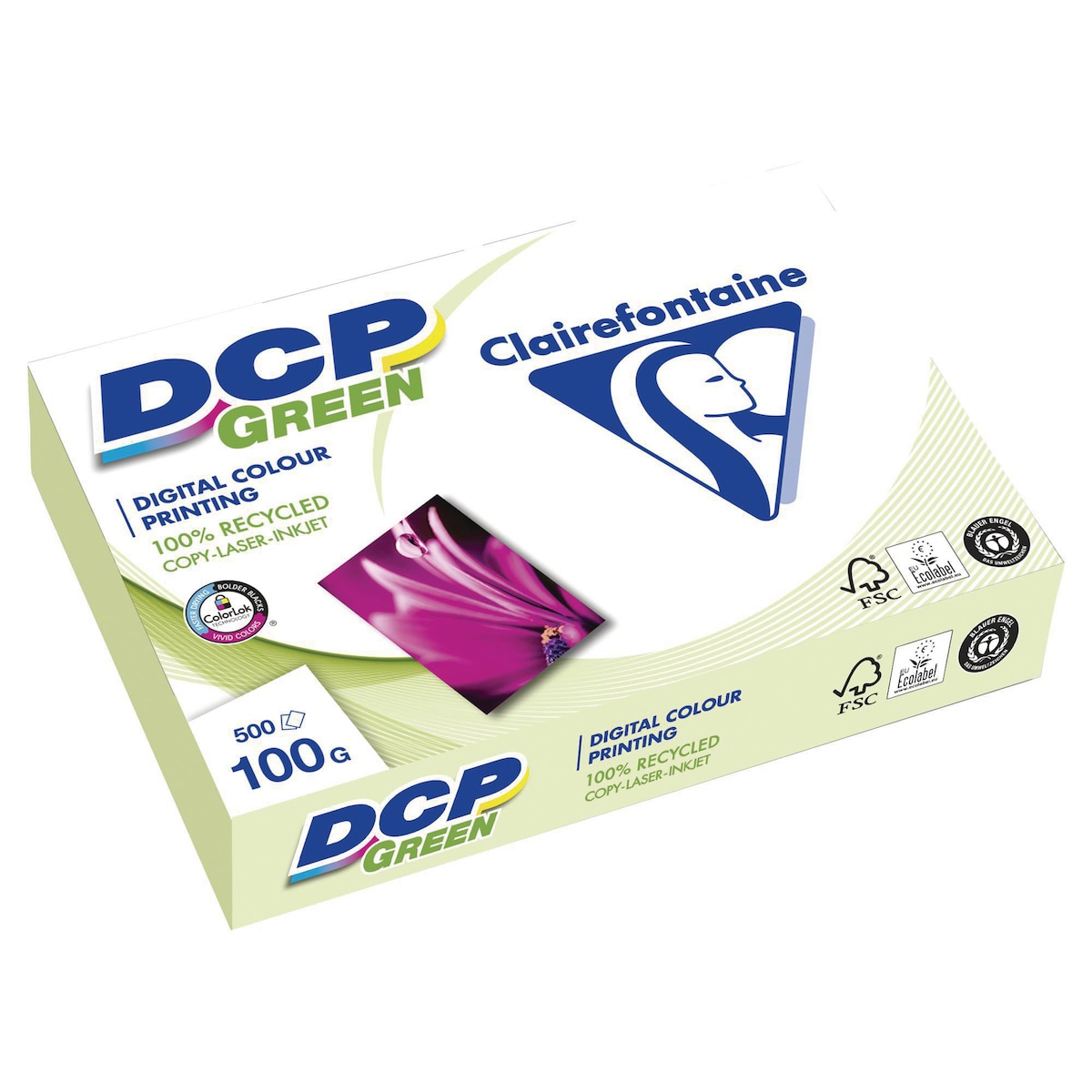 Clairefontaine DCP Green Recycled Paper A4 100 gsm White- 1 Ream of 500 Sheets 1