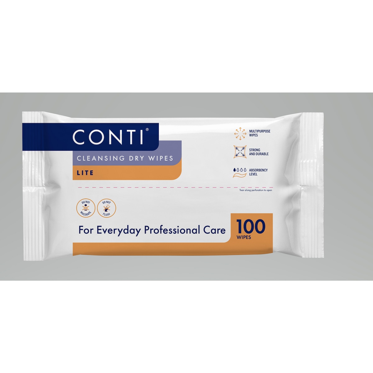 Conti® Lite Cleansing Dry Wipes Large 320mm x 280mm - Pack of 100 1