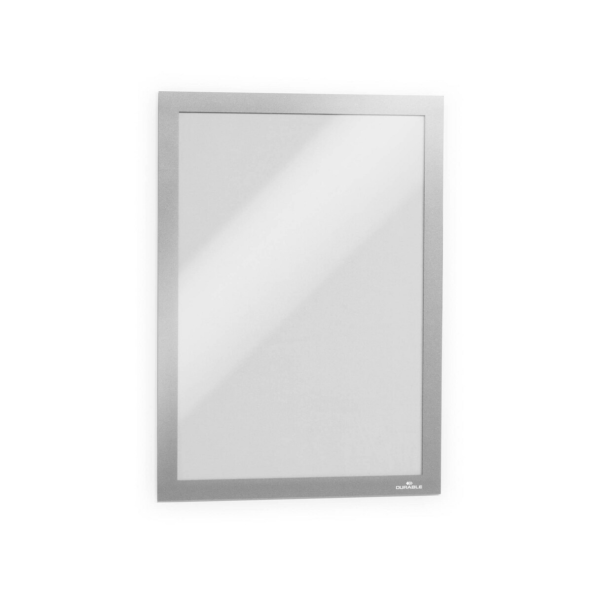 Durable DURAFRAME Self Adhesive Signage Magnetic Frame - A4 Silver, Pack of 2 1