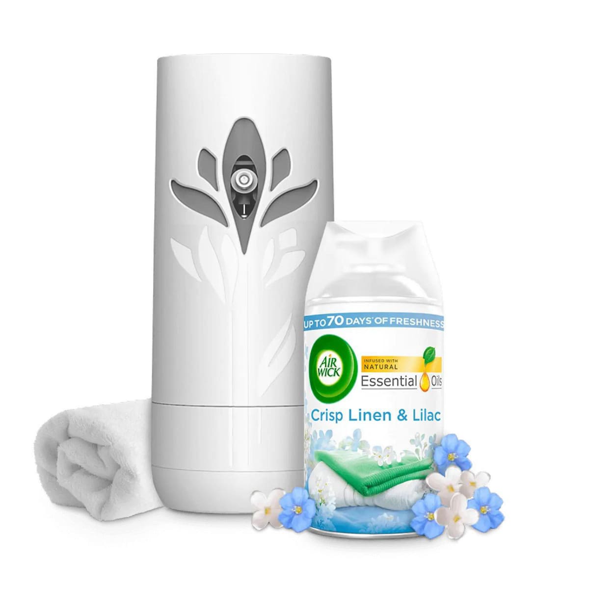 Airwick Freshmatic Autospray Kit, Crisp Linen & Lilac - Gadget & Refill, 250ml 1