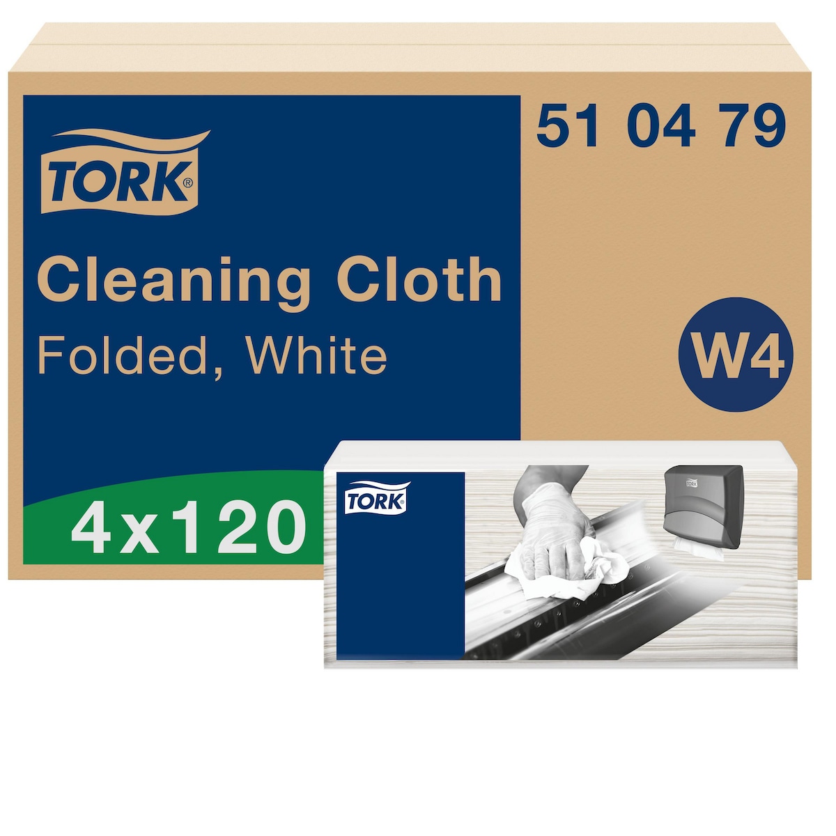 Tork Cleaning Cloth White W4, 510479, Pack of 120 1