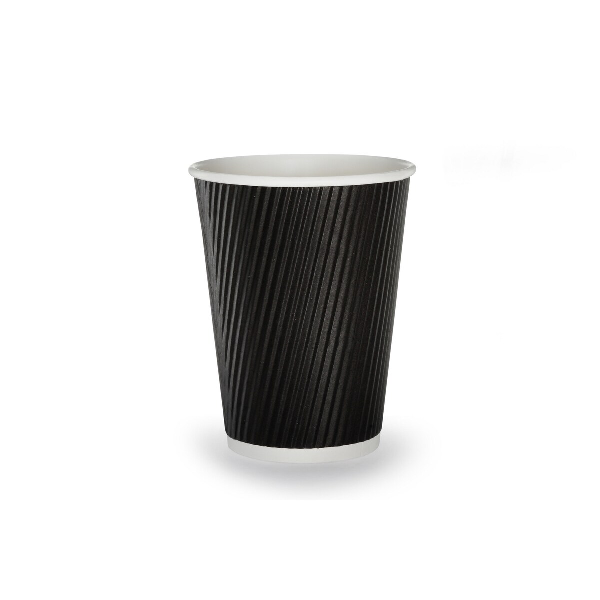 Black Ripple Wall Hot Cup 12oz- Pack of 25 | Lyreco