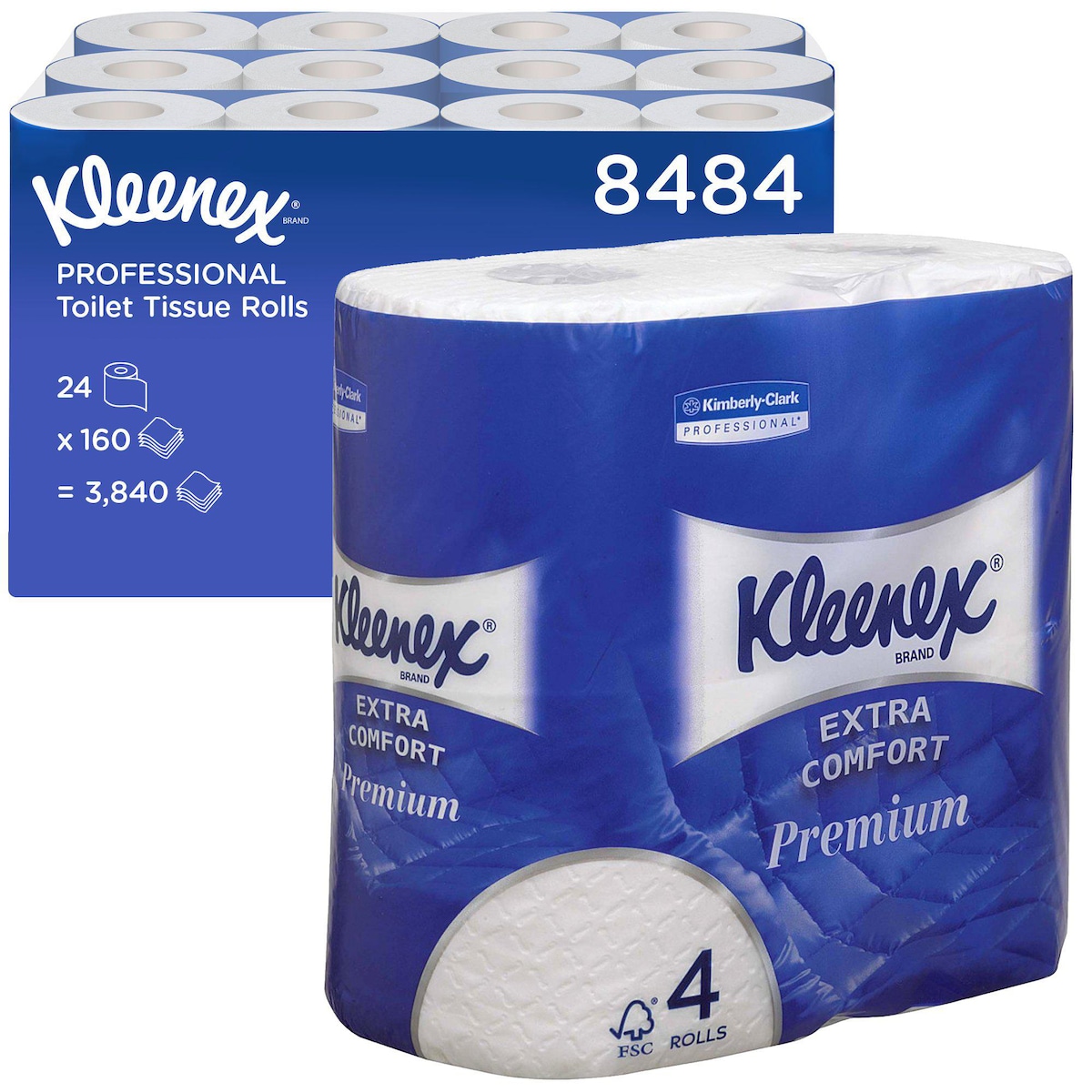 Kleenex Standard Size Toilet Roll 8484 - 24 Rolls x 160 Sheets 1