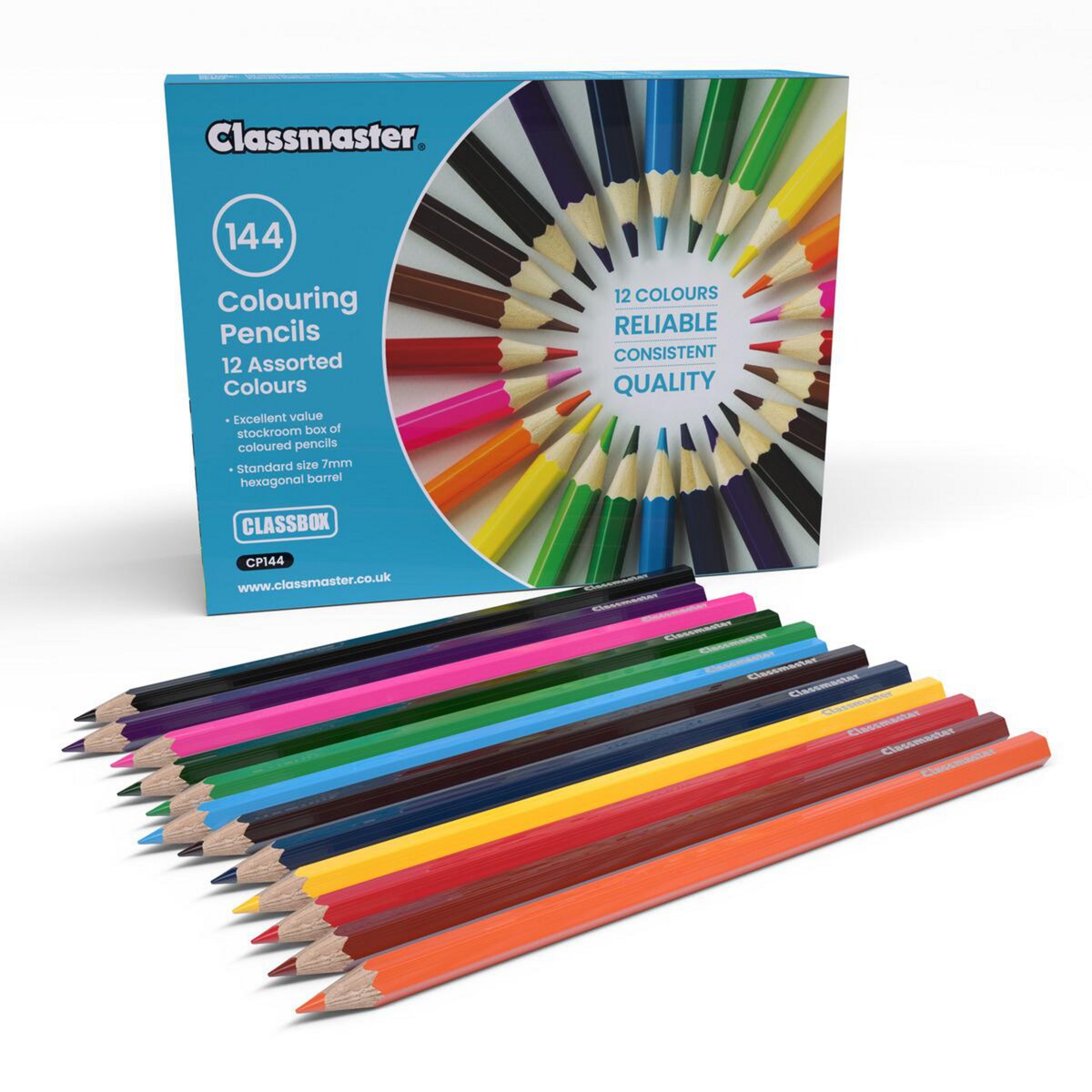 Classmaster Colouring Pencils Assorted Pack of 144 1