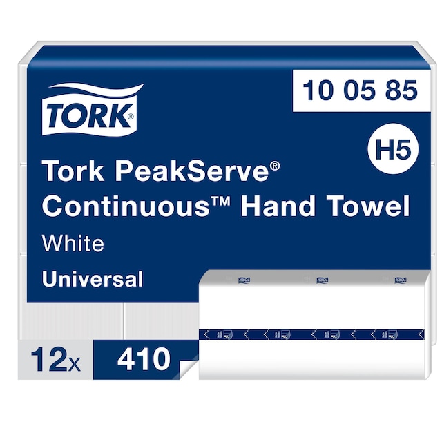 Tork PeakServe® Continuous Paper Hand Towels White 1ply H5, 100585, Pack of 4920 1
