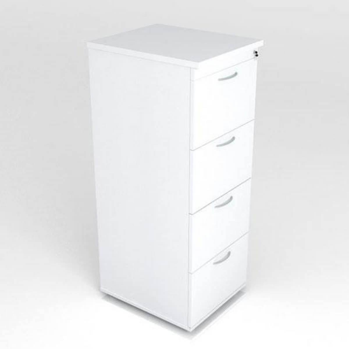 4 Drawer Melamine Filing Cabinet White 1