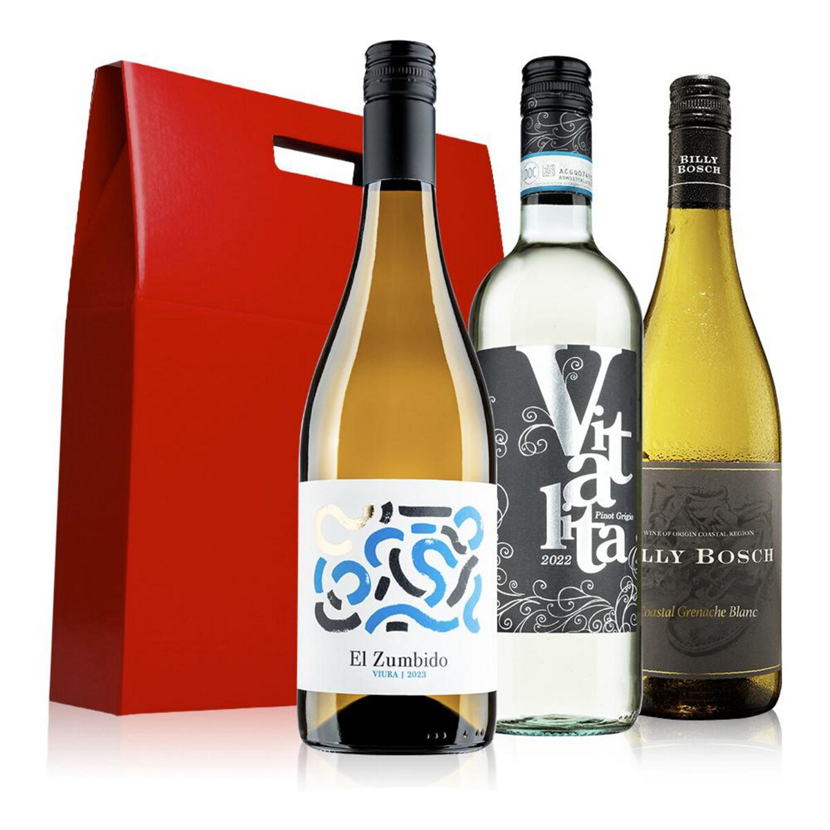 Virgin Wines  White wine trio in red gift box 1