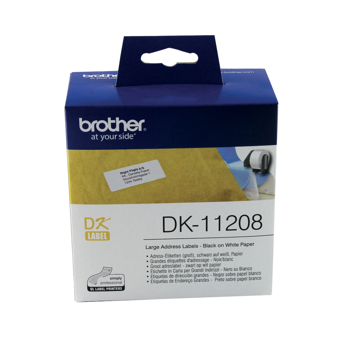 Brother Dk11208 Black On White Paper Large Address Labels - Pack Of 400 1