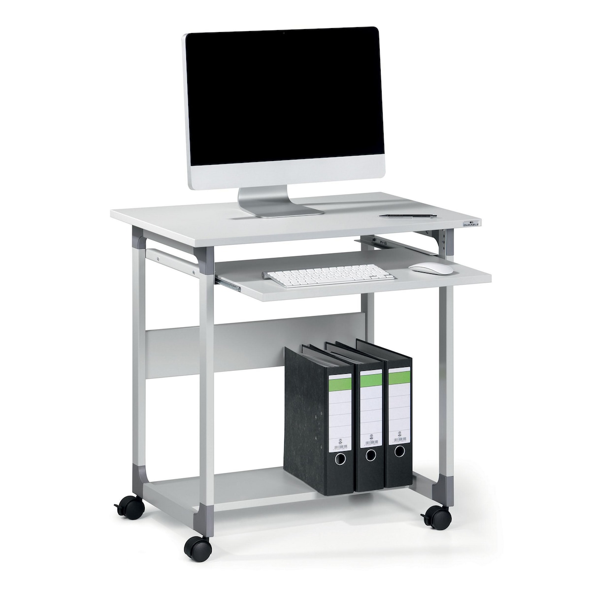 Durable Computer Trolley Fixed Height Work Station - Grey 1