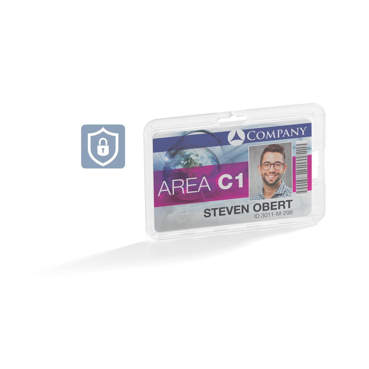 Durable Permanent Security ID Card Holders for Lanyards - Clear, Pack of 10 1