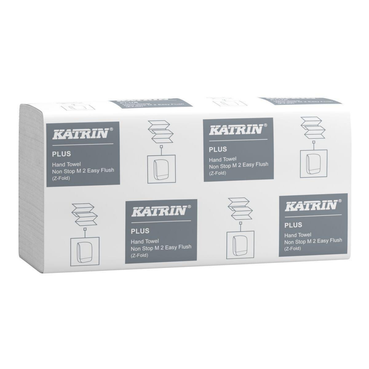 Katrin Plus Z-fold Paper Towels Non-Stop EasyFlush 160 Sheet 2Ply - Pack of 15 1