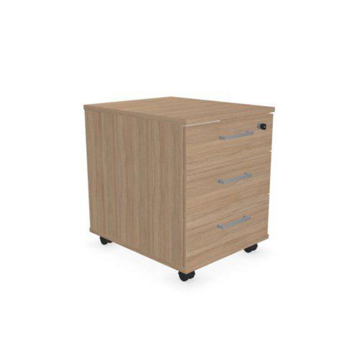3 Drawer Mobile Melamine Pedestal Oak 1