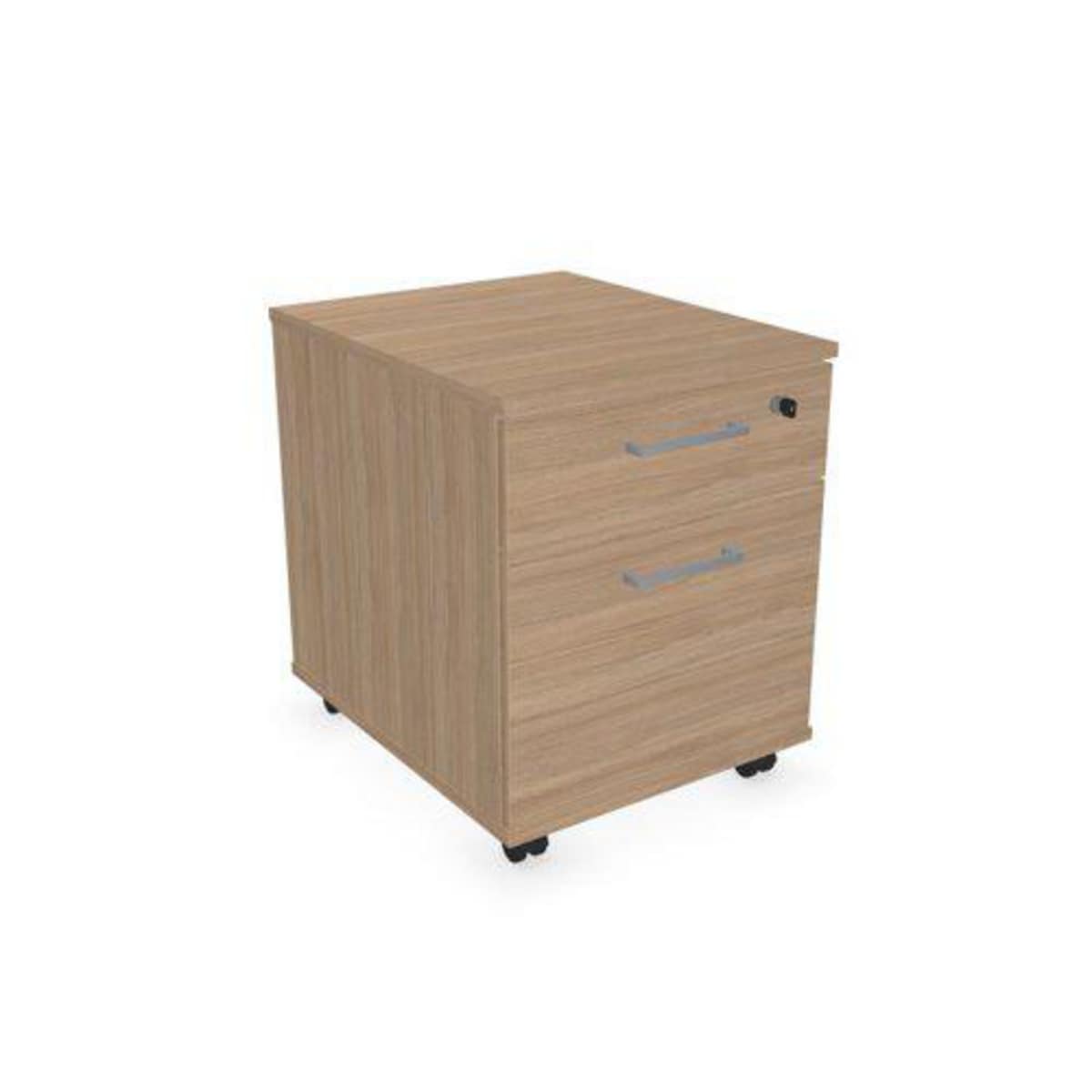2 Drawer Mobile Melamine Pedestal Oak 1