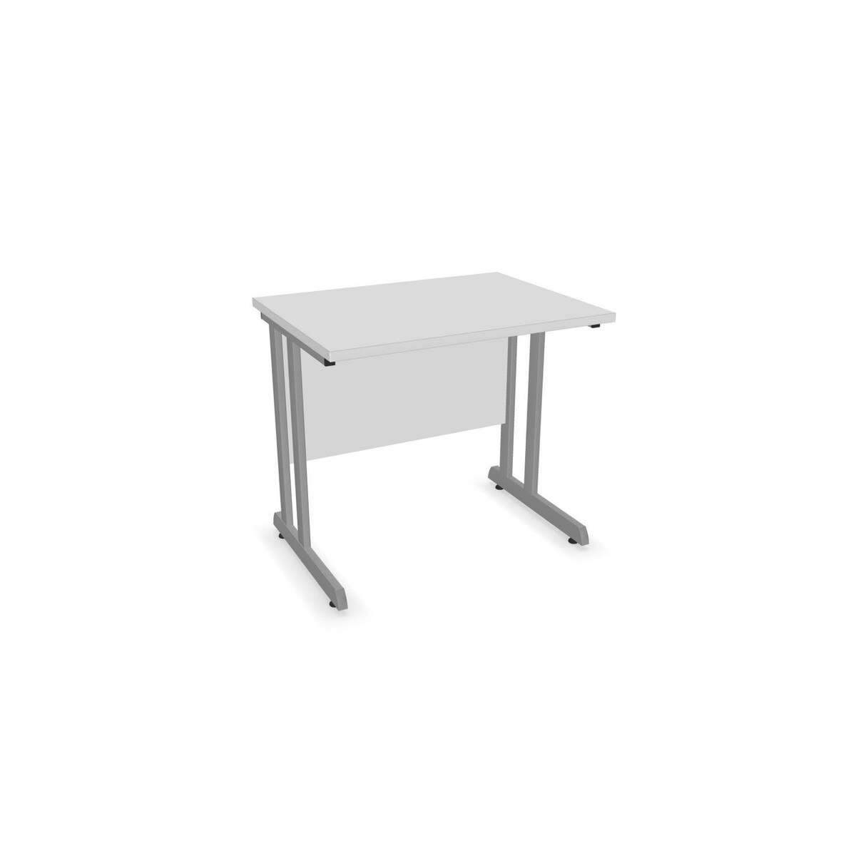 Single Desk White/Silver - 800mm 1