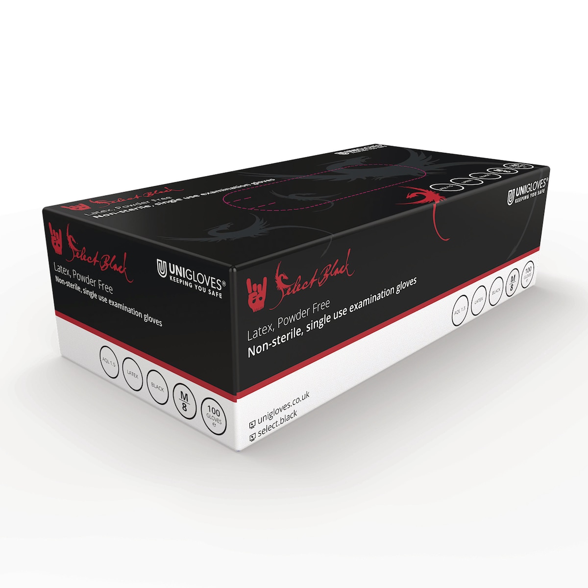 Select GT0024 Latex Gloves Large Black - Pack Of 100 1