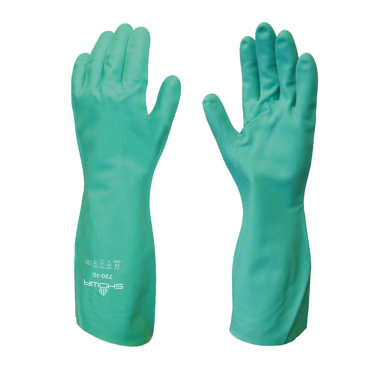 Showa Showa 730 Green Nitrile Gloves - Medium, Pair 1