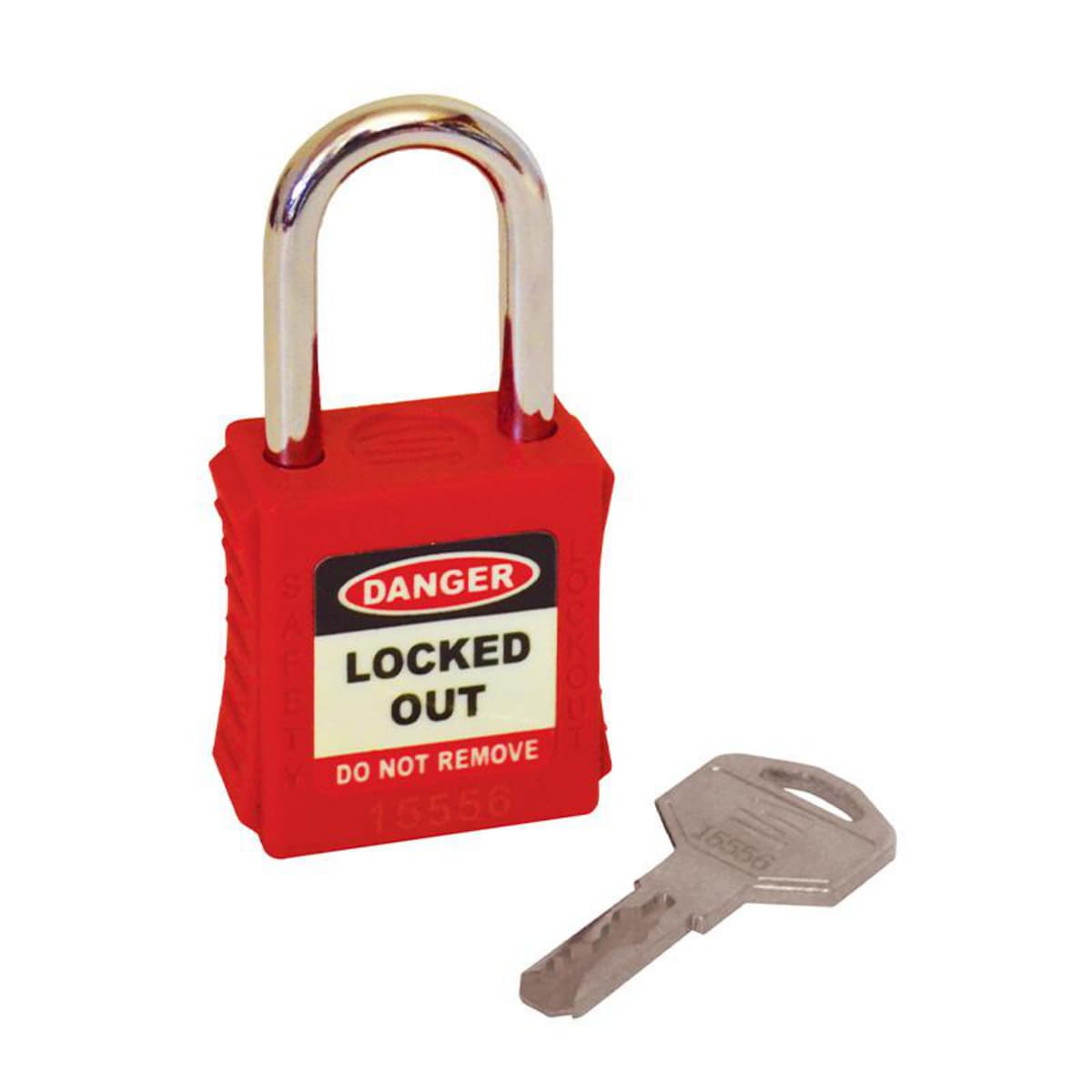 Safety Lockout Padlocks, Standard Shackle, Red (each) 1
