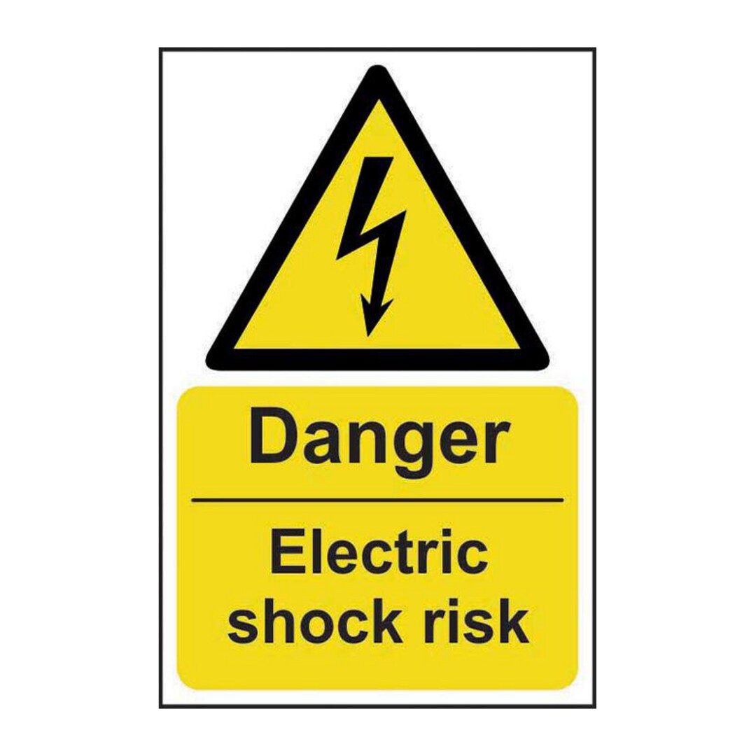 Stati Shock Risk Sign Danger Electric Shock Risk' Sign, Rigid 1mm PVC... | Lyreco