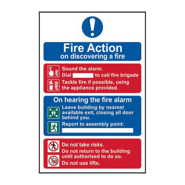 Fire Action Procedure' Sign - 1.2mm Recyclable... | Lyreco