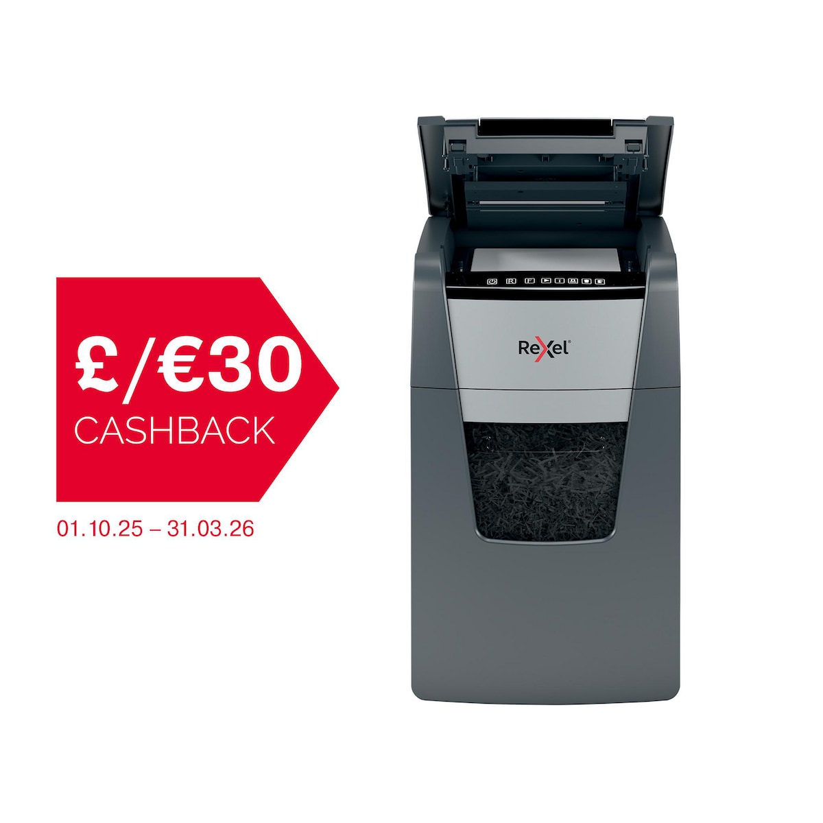 Rexel Shredder 140X AutoFeed Optimum Cross Cut 44L Bin - Lyreco Exclusive 1