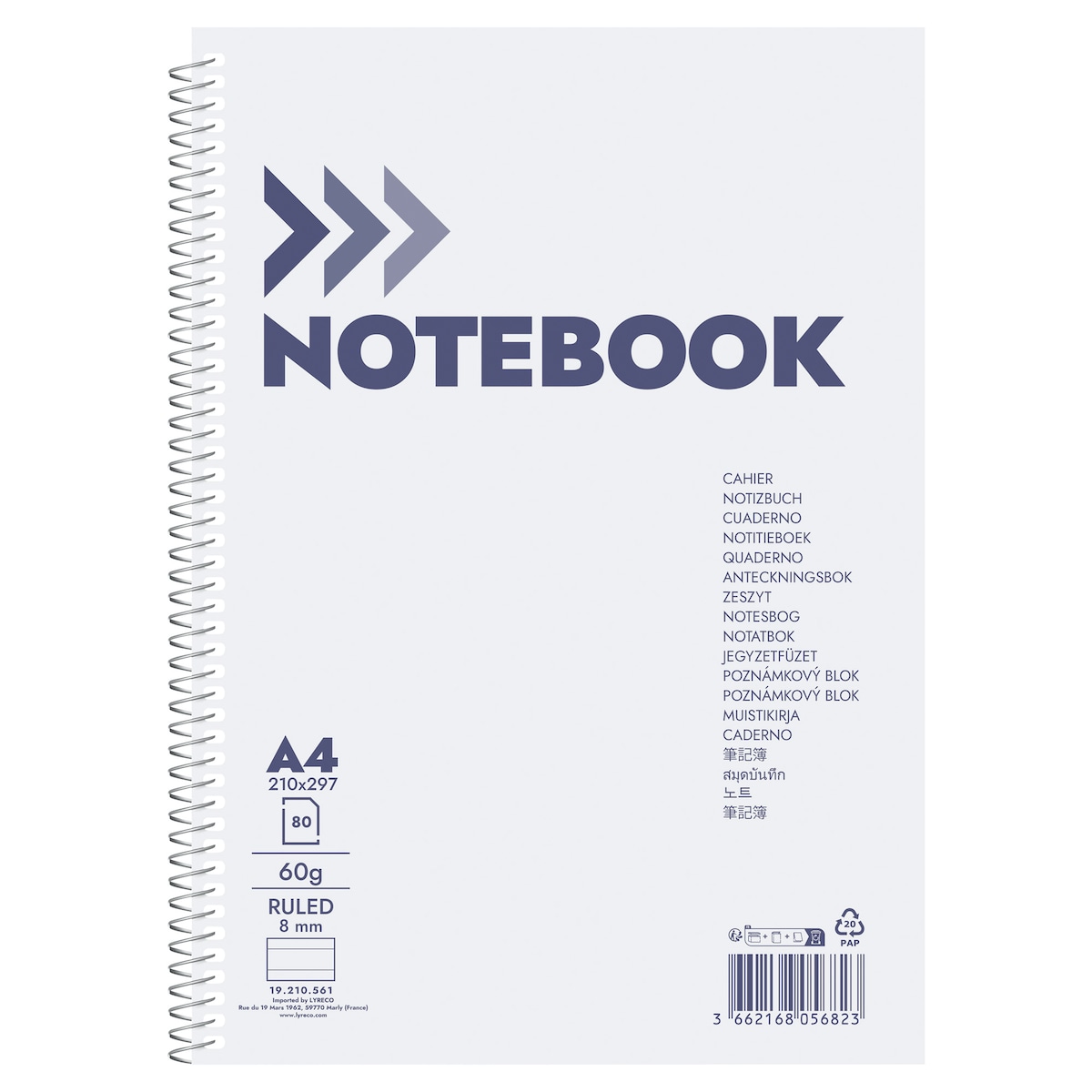 Notebook Spiral A4 Ruled 80S 1
