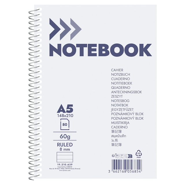 Arws Notebook Spiral A5 Rul 60G 80S 1