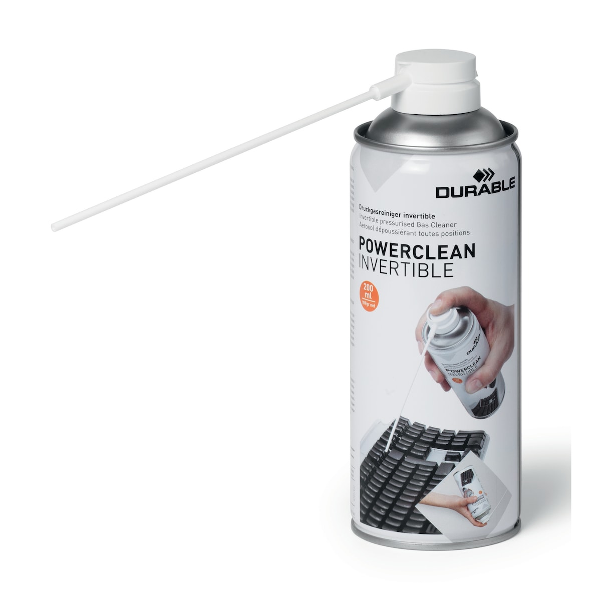 Durable POWERCLEAN Invertible Air Duster 200ml Can - Pack of 1 1