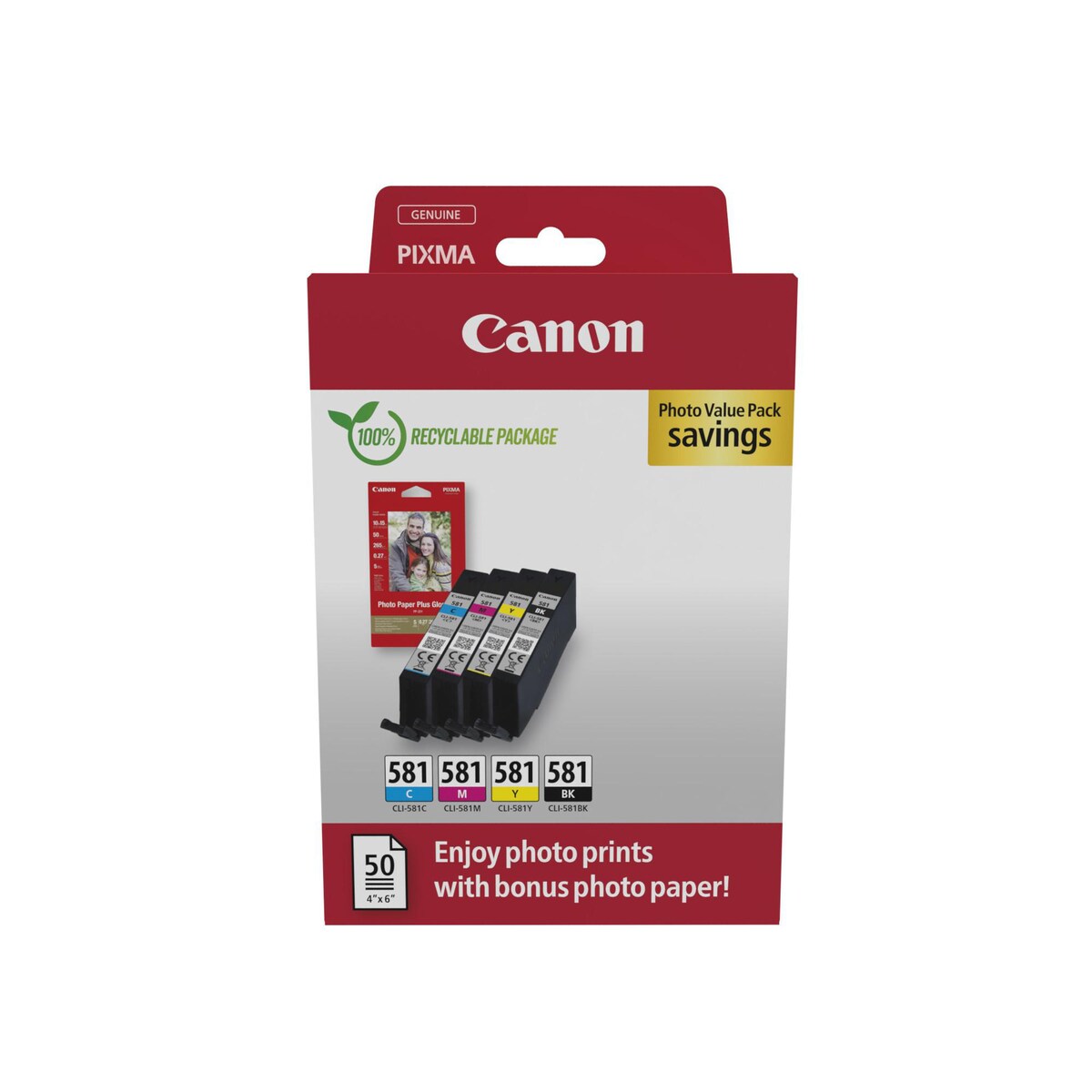 Canon Cli-581 Photo Value Bl B/C/M/Y (2106C005) 1