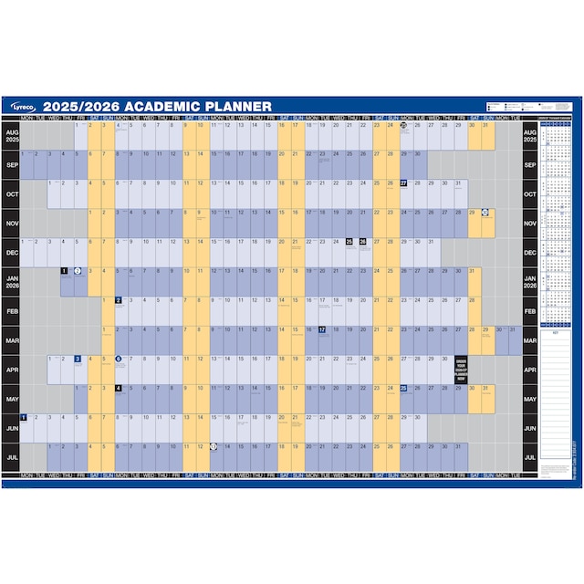 Lyreco Unmounted Academic Year Planner 909x610mm 2026-27 1