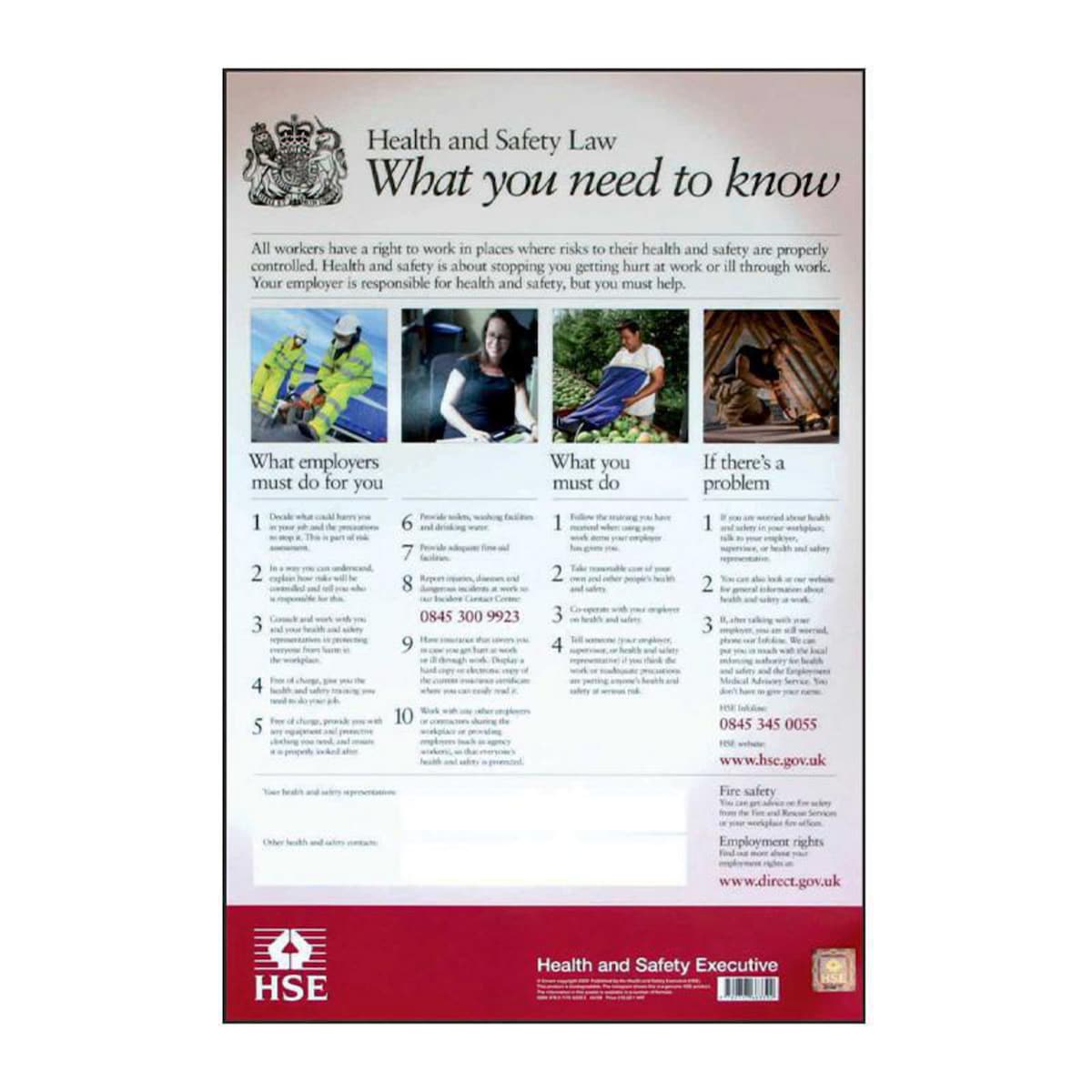 Health & Safety Law' Poster - 297mm x 420mm 1
