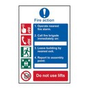 Stickerzilla Cartello Antincendio General Fire Action | Adesivo A4 (200x300 Mm) In Vinile Di Qualità Per Sicurezza