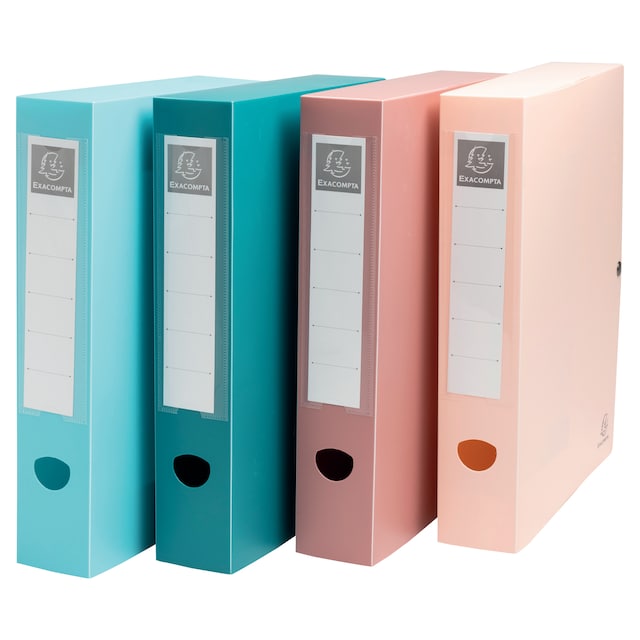 Exacompta Filing Box 60mm R-PP Assorted, Pack of 8 1
