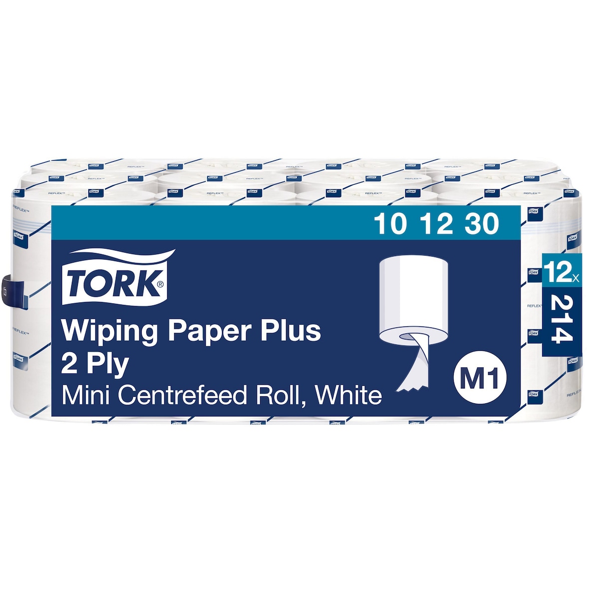 Tork Centrefeed Wiping Paper Plus White M1, 101230, 2 Ply, Pack of 12 1