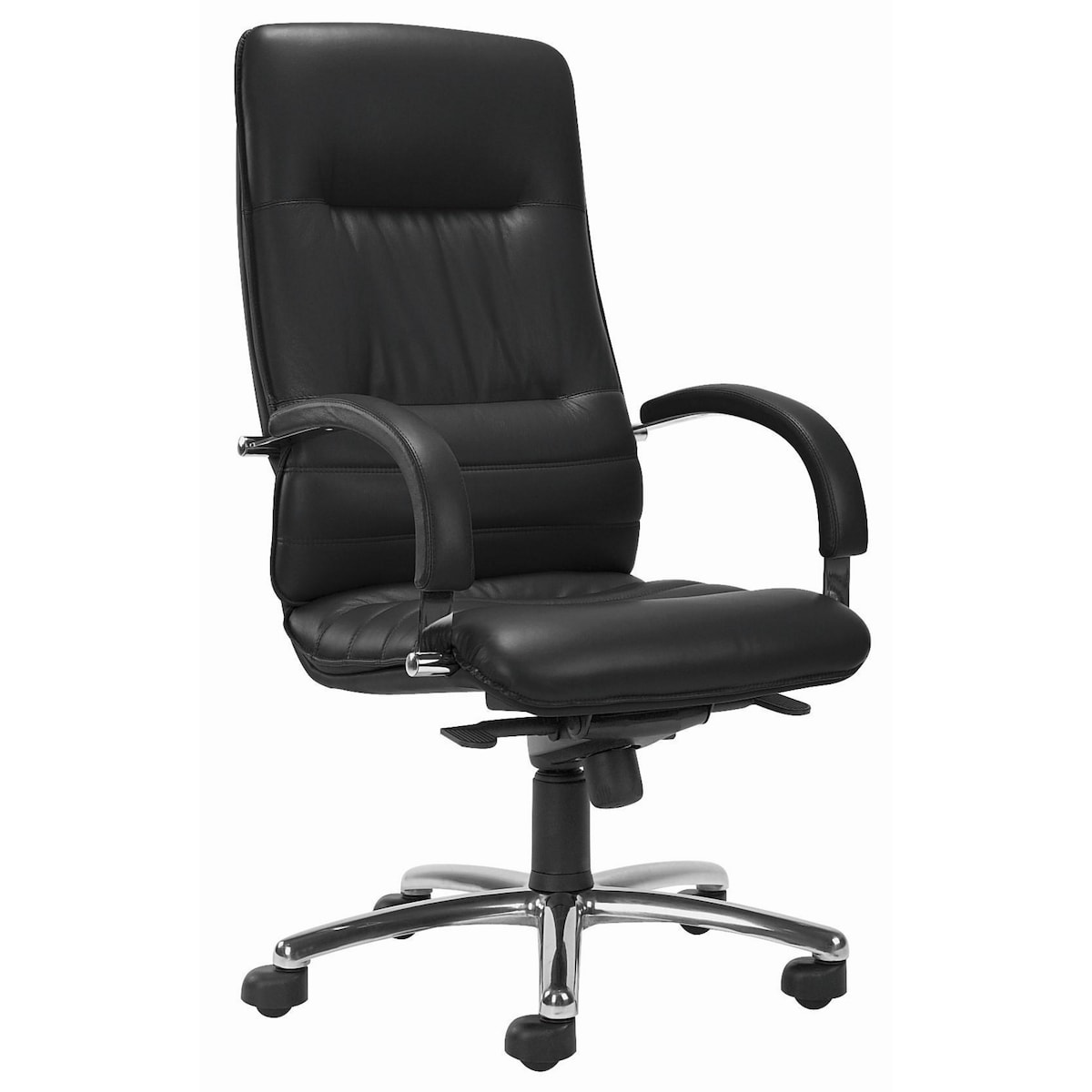 High Back Manager Armchair Black Leather 1
