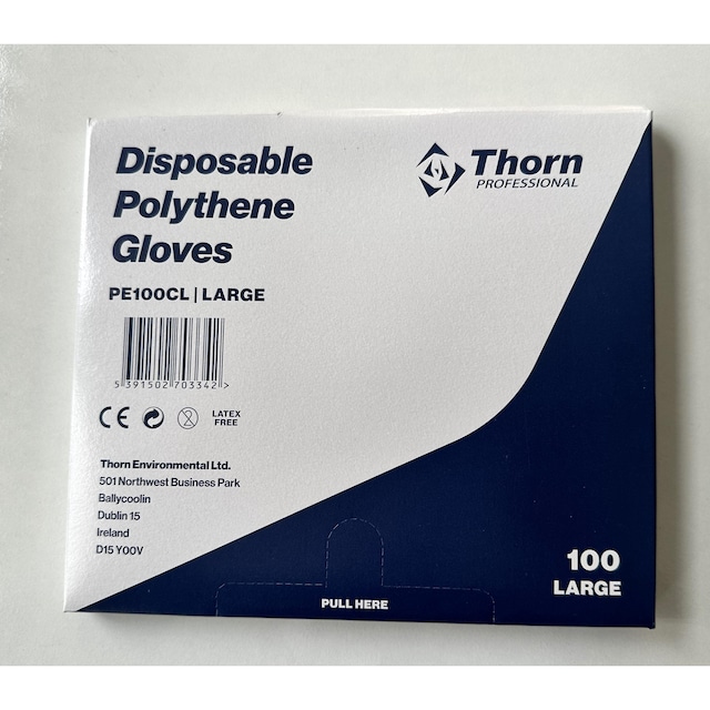 Disposable Polythene Gloves - Pack of 100, Large 1