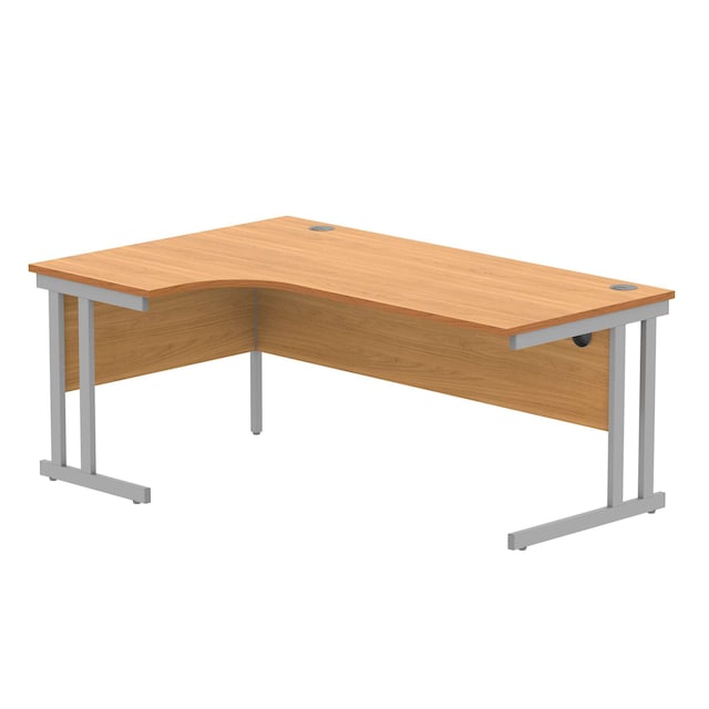 LH Corner Desk 1200x1600 Beech/Silver 1