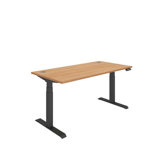 Dual Motor Stand Desk 800X1600X620 Beech/Black 1